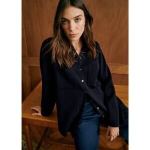 Sezane Emily Button-Up Cardigan Navy - M